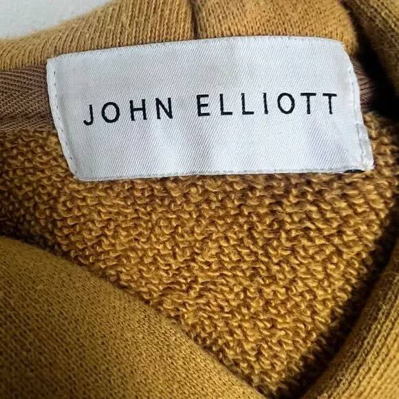 John Elliott Hooded Villain Pullover Sweatshirt Hoodie Size M 2‎ Mustard